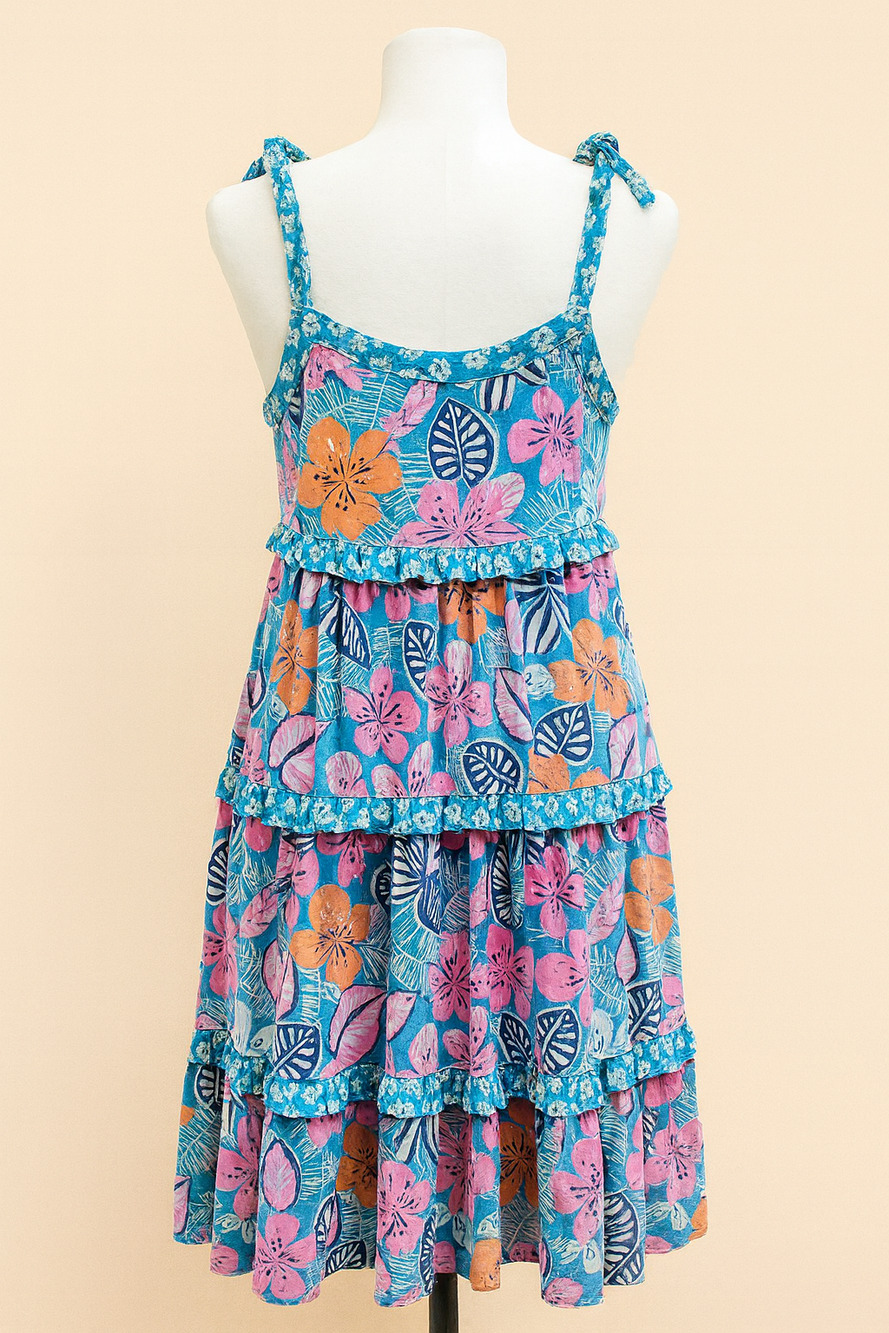 Kat & Jack Girls Dress M 7-8 Boho Cottagecore Floral  Garden Tea Party Maxi